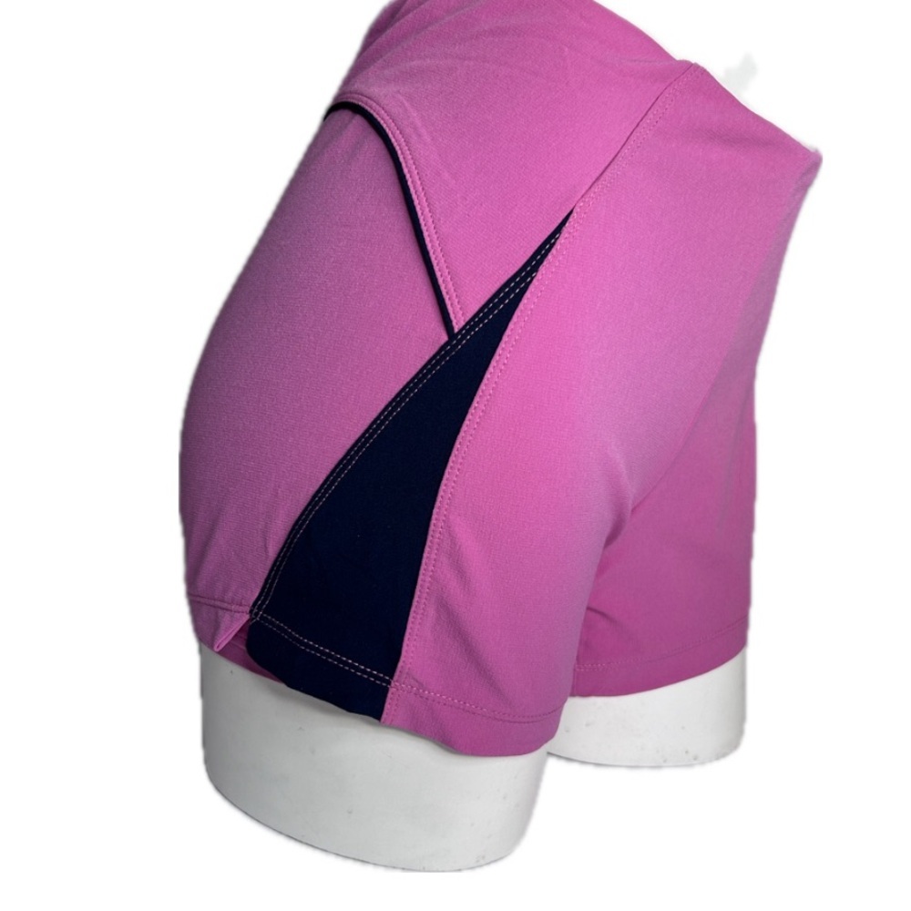 Nike Dri-Fit Fitness‎ High Waisted Lined Pink & Navy Shorts W/ Zip Pocket Sz XS